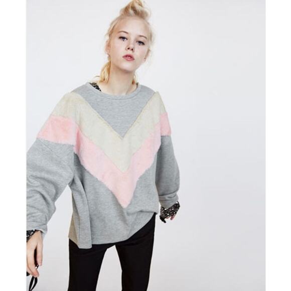 Zara Trafaluc Oversized Sweatshirt Size M - Picture 1 of 11